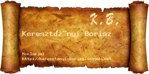 Keresztényi Borisz névjegykártya